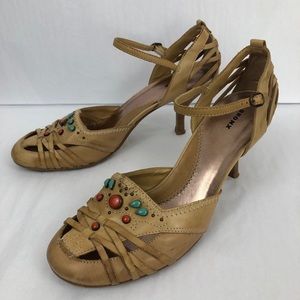 Bronx Embellished Leather Sandal Heels Pilar